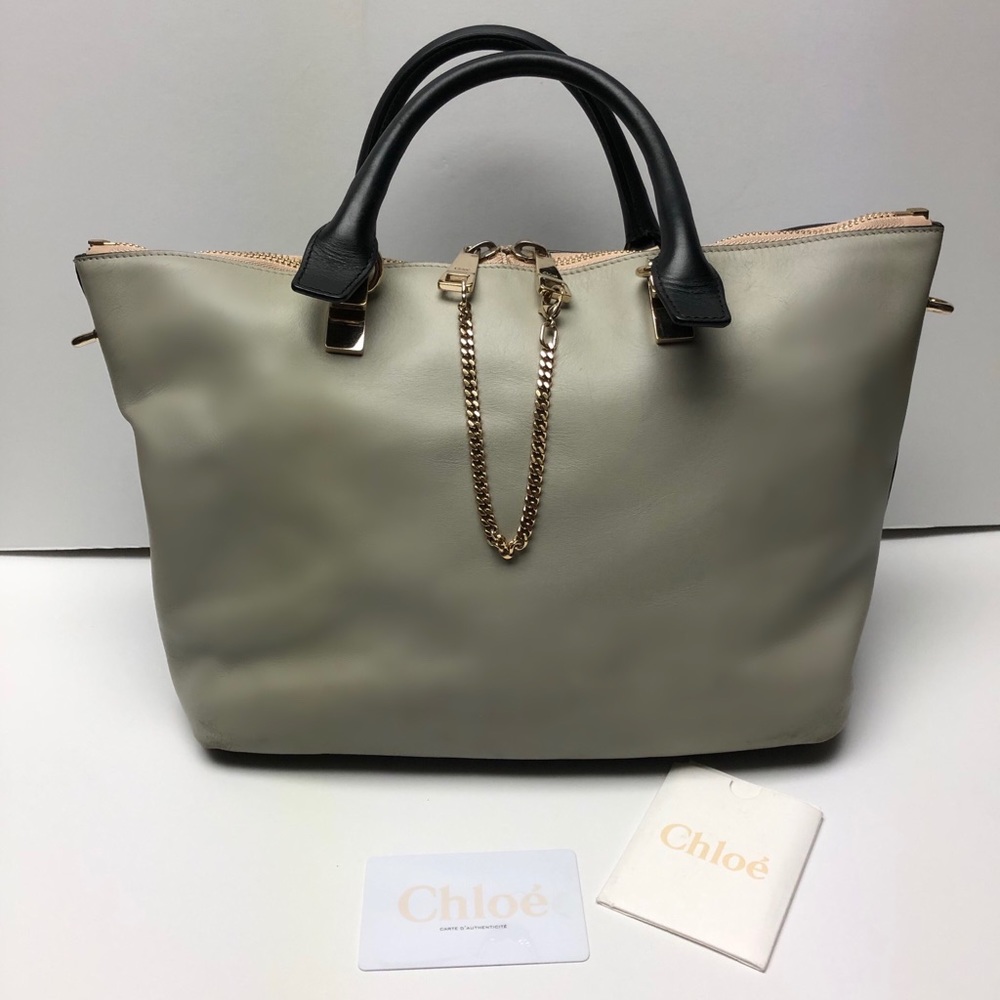 Chloé Baylee two tone leather satchel